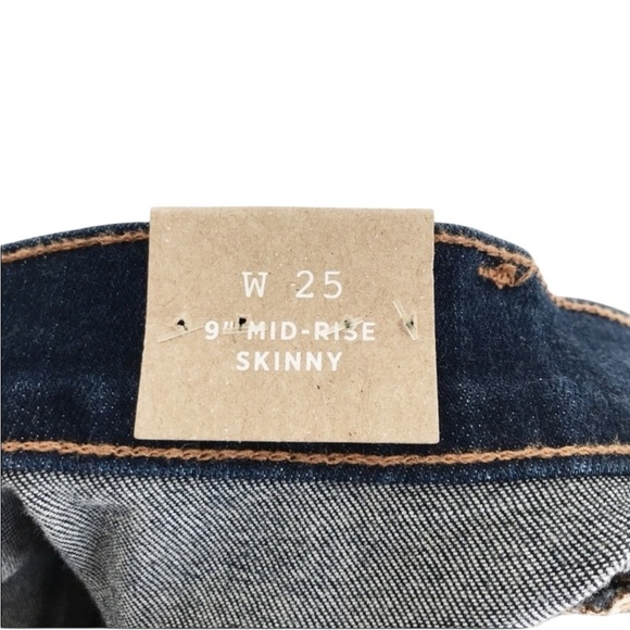 Madewell NWT Indigo 9” Mid Rise Skinny Jeans Sz 26 - Picture 6 of 12